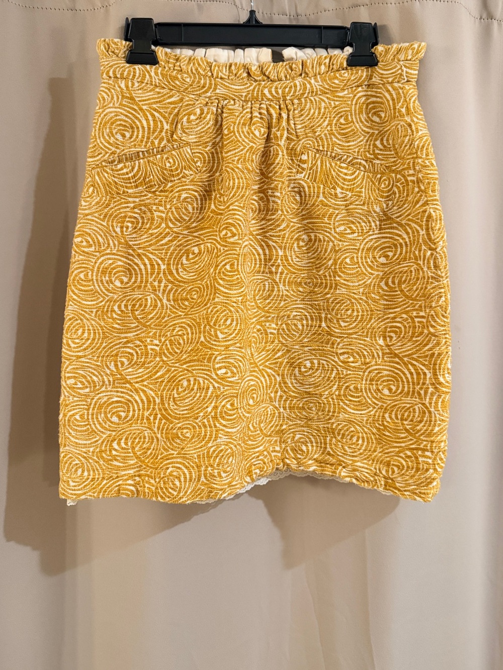 Elevenses Mustard Yellow Textured Mini Skirt